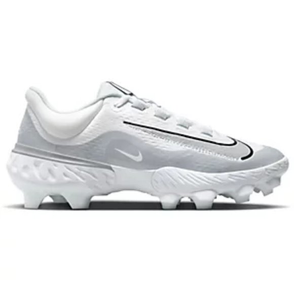 Men's Nike Huarache Elite Low MCS Baseball Cleats White/Grey
